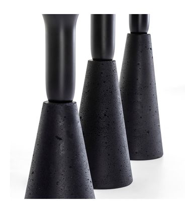 Mesa Lateral Zaha Baixa Tampo Preto Base Concreto Preto - 78939