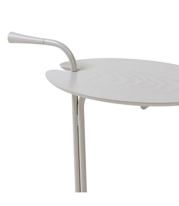 Mesa Lateral Isis Off White Base Metalizado Off White - 78946
