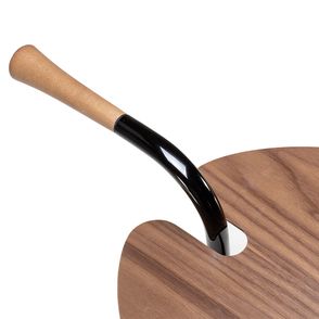 Mesa Lateral Isis Nogueira Base Cromo Negro - 78947
