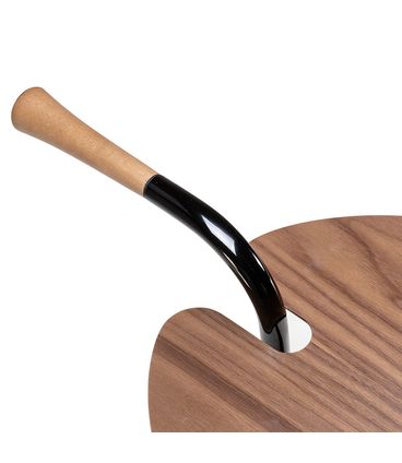 Mesa Lateral Isis Nogueira Base Cromo Negro - 78947