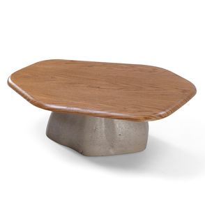 Mesa Centro Alta Zian Amêndoa Base Concreto Corda - 78950