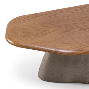 Mesa Centro Alta Zian Amêndoa Base Concreto Corda - 78950