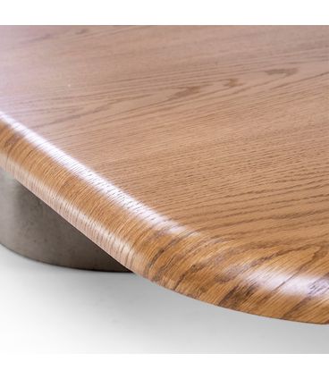 Mesa Centro Baixa Zian Amêndoa Base Concreto Corda - 78951