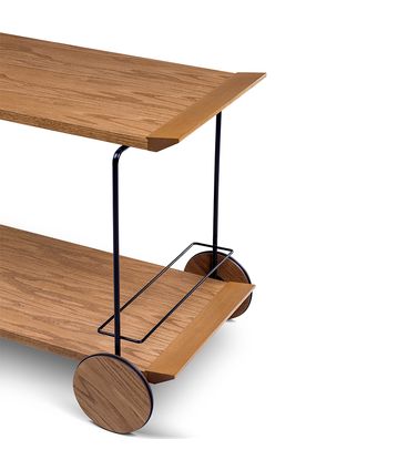 Carrinho Bar Vinéa Amêndoa Base Preto Acetinado - 78959