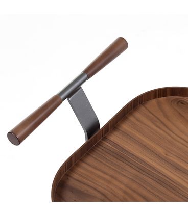 Carrinho Bar Manhattan Nogueira Base Metalizado Ônix - 78961