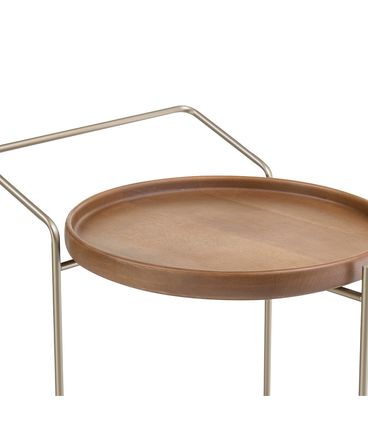 Carrinho Bar Ritz Carvalho Natural Base Champagne - 78962