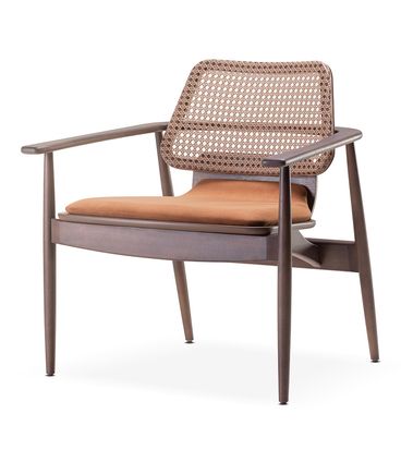 Poltrona Vitta Base Nogueira Assento Terracota Palha Nogueira - 78970