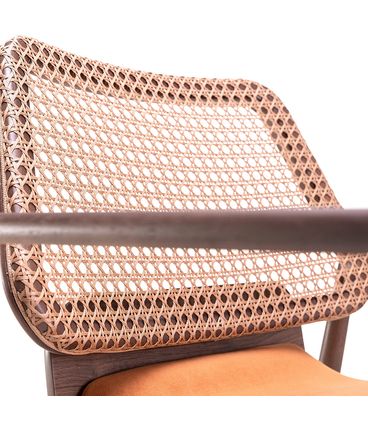 Poltrona Vitta Base Nogueira Assento Terracota Palha Nogueira - 78970