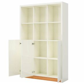 Armário Escritório Aracatu Nichos Off White Freijó 120cm - 60615