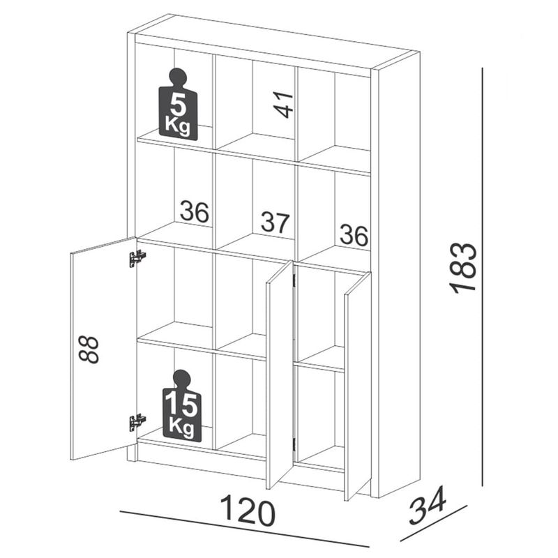 ArmariodeEscritorioAracatu12NichoscorOffWhitecomFreijo120MTLARG60615