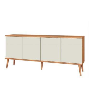 Balcão Bosco 04 Portas Off White Base Freijó 180cm - 75585