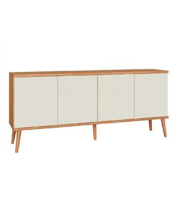 Balcão Bosco 04 Portas Off White Base Freijó 180cm - 75585