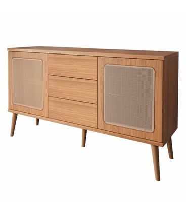 Balcão Areté 02 Portas Tela 03 Gavetas Freijó 135cm - 74625