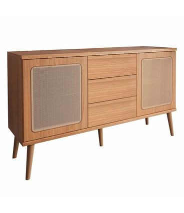 Balcão Areté 02 Portas Tela 03 Gavetas Freijó 135cm - 74625