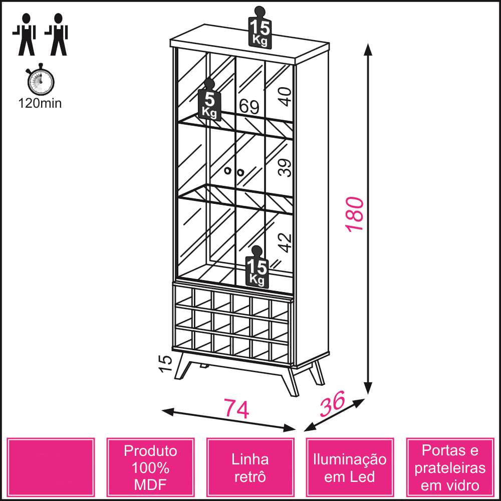 Cristaleira-Adega-Uruguai-Alta-com-Led-cor-Off-White-com-Freijo---47487