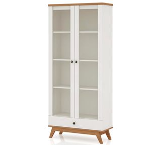 Estante Retro Joia 1 Gaveta 2 Portas Off White Freijó - 47477