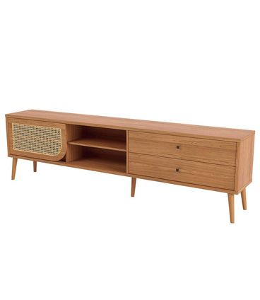 Rack Lorenço 2 Portas Correr Off White Pés Freijó 220cm - 73986