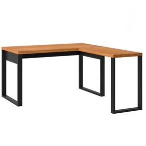 Escrivaninha Cleveland em L Freijó Preto Fosco 135cm - 62326