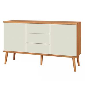 Balcão Domani 2 Portas 3 Gavetas Freijó Off White 135cm - 79043