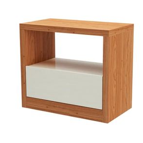 Mesa Cabeceira Kiev 1 Gaveta Freijó com Off White - 57711