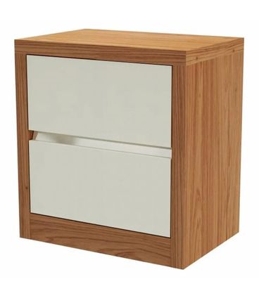 Mesa Cabeceira Dynamo 2 Gaveta Freijó com Off White - 57712