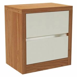 Mesa de Cabeceira Dynamo com 2 Gavetas cor Freijo com Off White - 57712