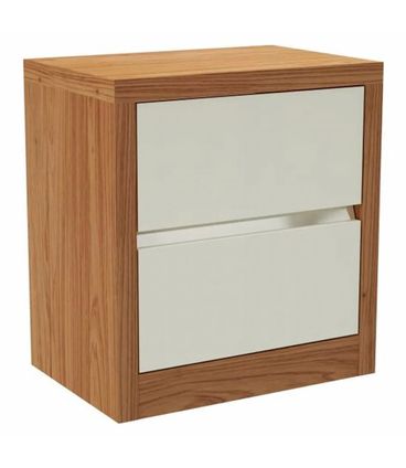Mesa Cabeceira Dynamo 2 Gaveta Freijó com Off White - 57712