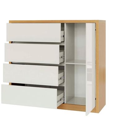 Cômoda Lyra 4 Gavetas 1 Porta Freijó e Off White 180cm - 77064