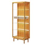 Cristaleira Alma Madeira Nature Com Off White Vidro 185cm