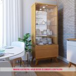 Cristaleira Forma Madeira Nature Porta Vidro 166cm - 79081