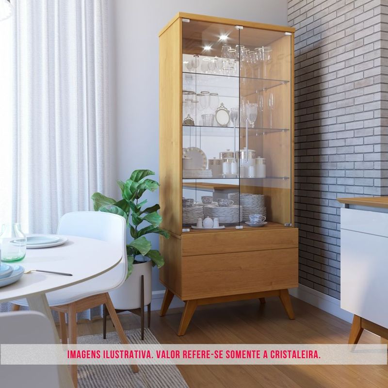 Cristaleira Forma Madeira Nature Porta Vidro 166cm - 79081