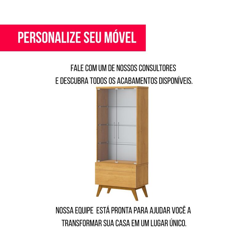 Cristaleira Forma Madeira Nature Porta Vidro 166cm - 79081