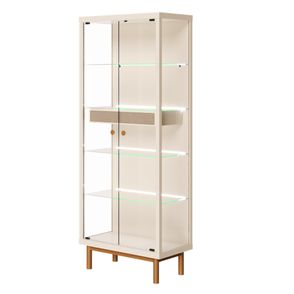 Cristaleira Alma Madeira Off White Vidro 185cm - 79079
