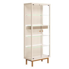 Cristaleira Alma Madeira Off White Vidro 185cm - 79079