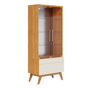 Cristaleira Forma Madeira Nature Off White Porta Vidro 166cm - 73404