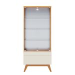 Cristaleira Forma Madeira Nature Off White Porta Vidro 166c
