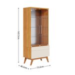 Cristaleira Forma Madeira Nature Off White Porta Vidro 166c