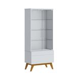 Cristaleira Forma Madeira Branco Acetinado Porta Vidro