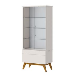 Cristaleira Forma Madeira Off White Porta Vidro 165cm - 79084