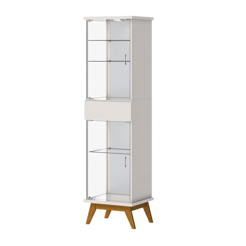 Cristaleira Crono Off White Porta Vidro 183cm - 79092