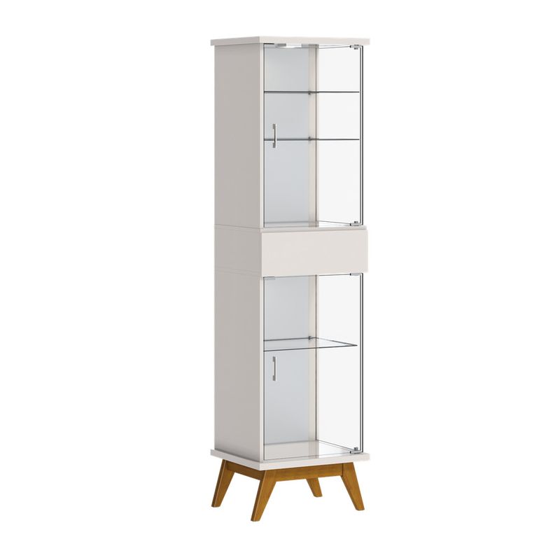 Cristaleira Crono Off White Porta Vidro 183cm - 79092
