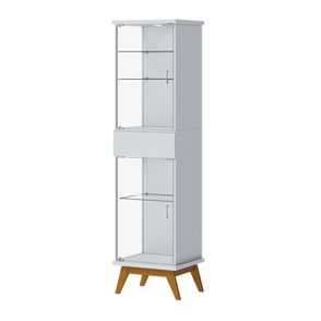 Cristaleira Crono Branco Acetinado Porta Vidro 183cm - 79093
