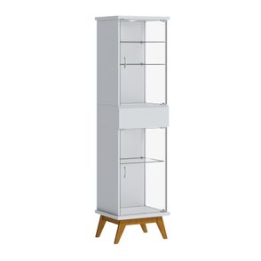 Cristaleira Crono Branco Acetinado Porta Vidro 183cm - 79093
