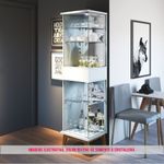 Cristaleira Crono Branco Acetinado Porta Vidro 183cm