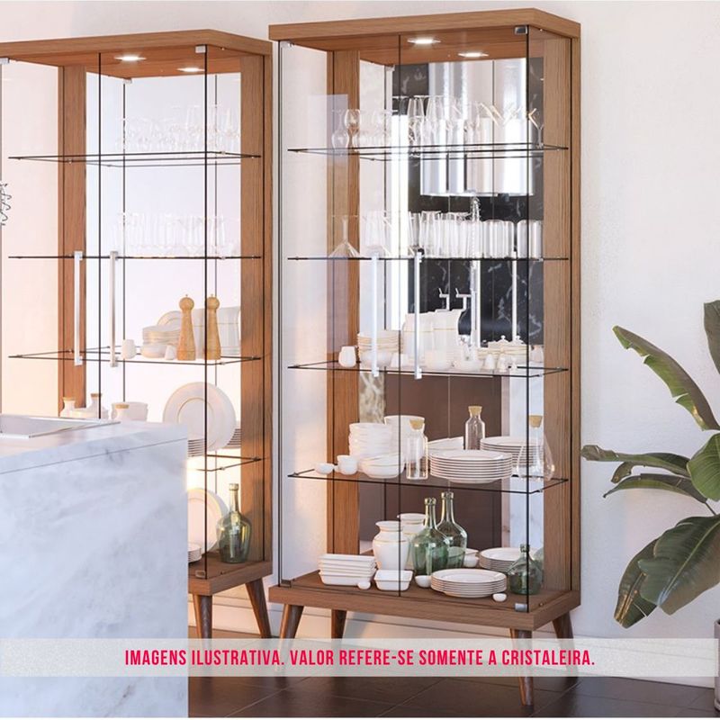 Cristaleira Opus Freijó Portas de Vidro 179cm - 79094