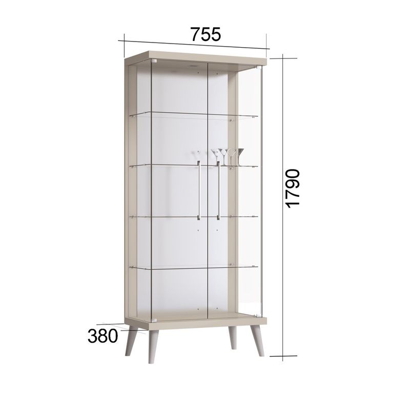 Cristaleira Opus Off White Portas de Vidro 179cm - 79095
