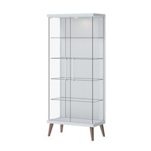 Cristaleira Opus Branco Acetinado Portas de Vidro 179cm - 79096
