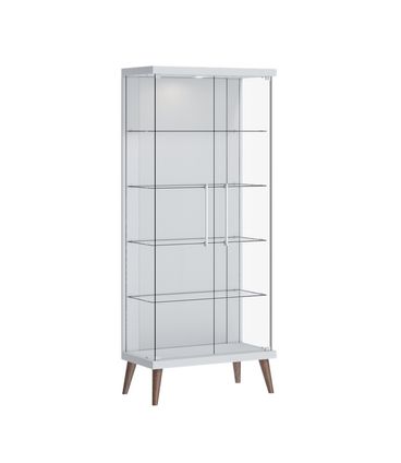 Cristaleira Opus Branco Acetinado Portas de Vidro 179cm - 79096