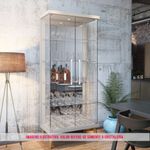 Cristaleira Opus Branco Acetinado Portas de Vidro 179cm