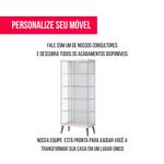 Cristaleira Opus Branco Acetinado Portas de Vidro 179cm